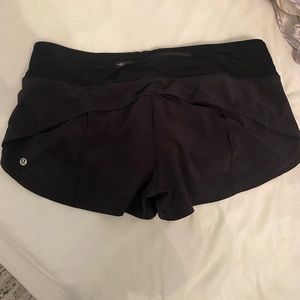 Size 12 black lululemon shorts